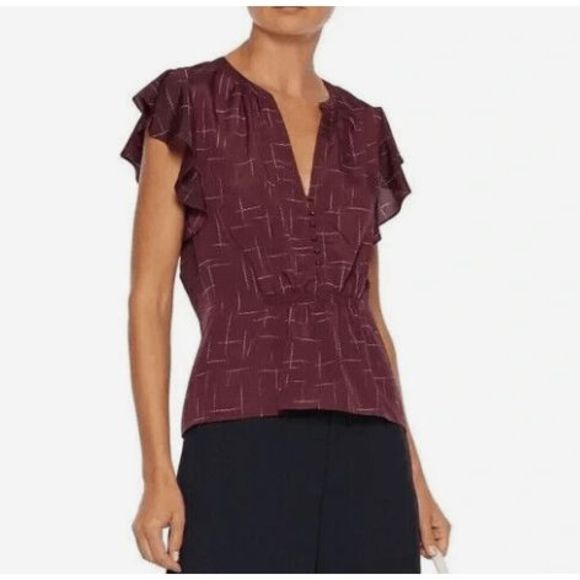 Joie NWT Crisbell Flutter Sleeve Top Ruffle Buttons V-Neck Size Large, MSRP $228 - Picture 1 of 8